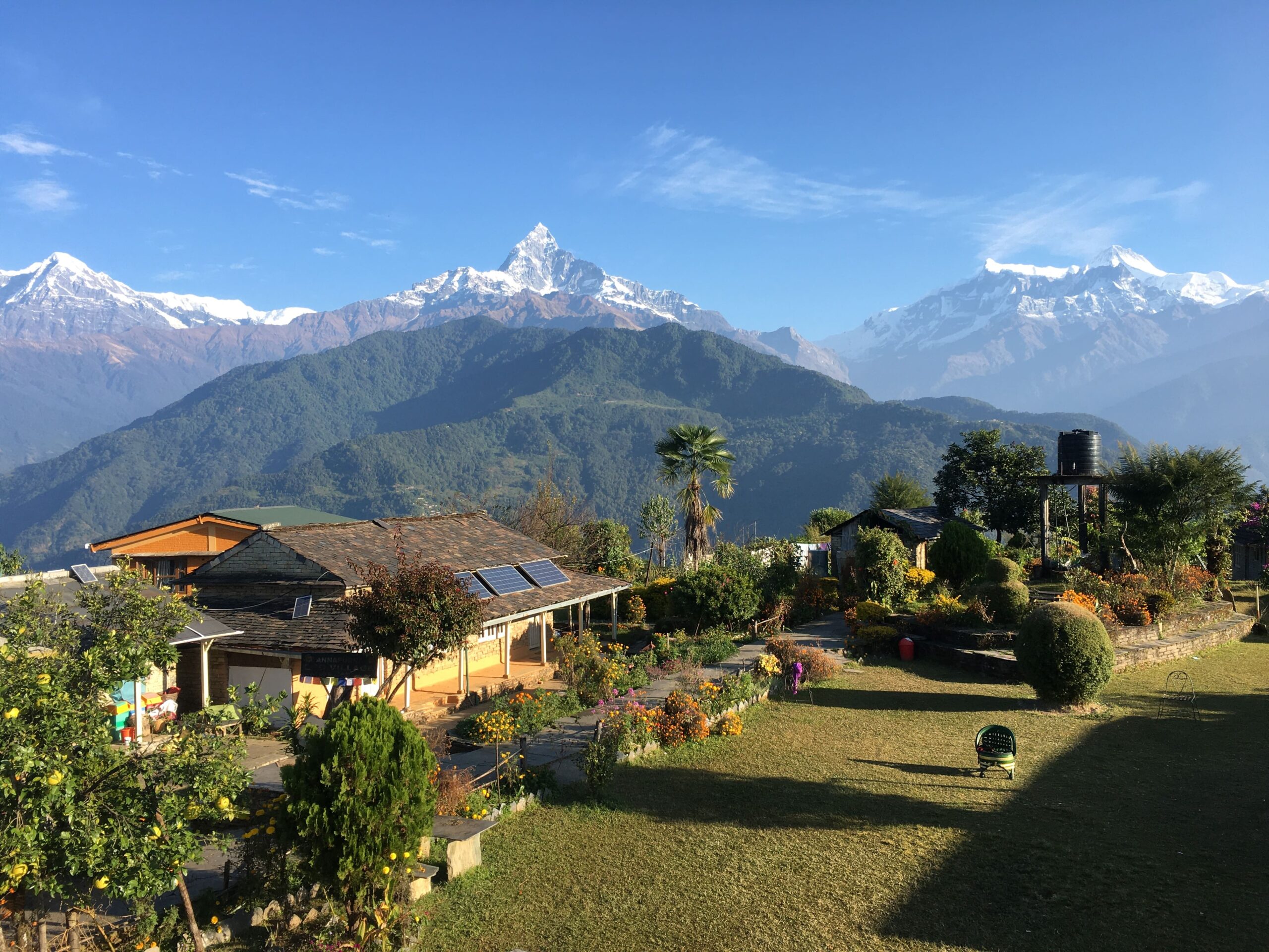 Annapurna and Dhaulagiri viewed from Astam village near Pokhara